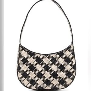 st agni interwoven check bag wicker plaid